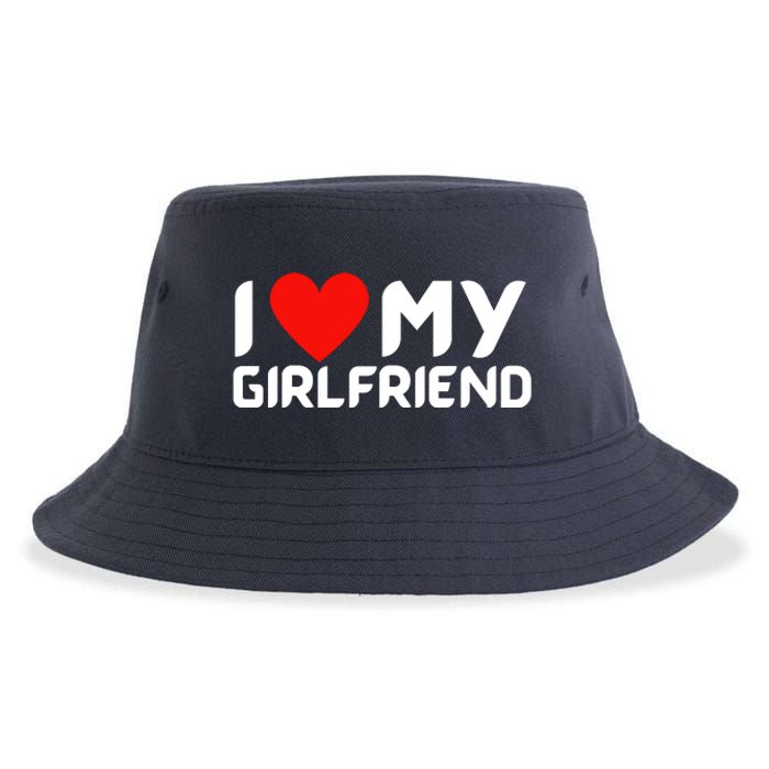 I Love My GF Girlfriend Heart Sustainable Bucket Hat