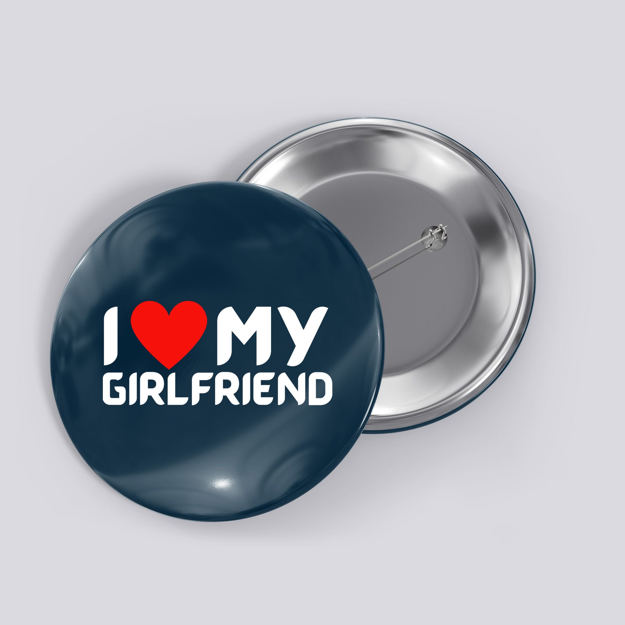I Love My GF Girlfriend Heart Button