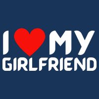 I Love My GF Girlfriend Heart Button