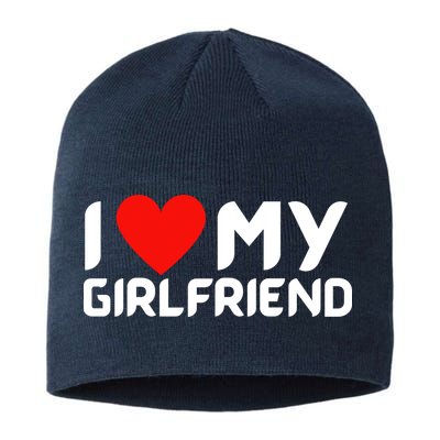 I Love My GF Girlfriend Heart Sustainable Beanie