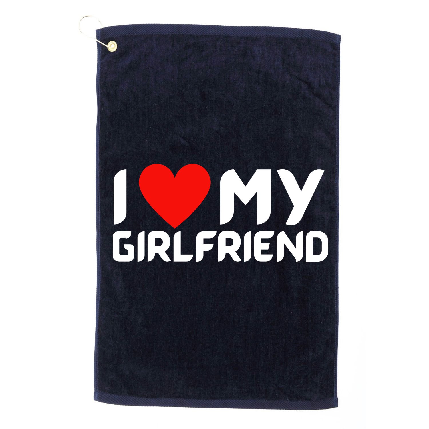 I Love My GF Girlfriend Heart Golf Towel
