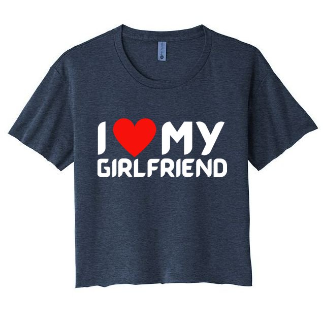 I Love My GF Girlfriend Heart Crop Top