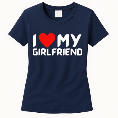 I Love My GF Girlfriend Heart Womens T-Shirt