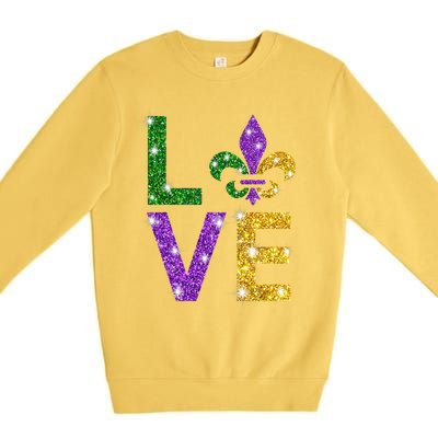 I Love Mardi Gras Mardi Gras Gift Gift Premium Crewneck Sweatshirt