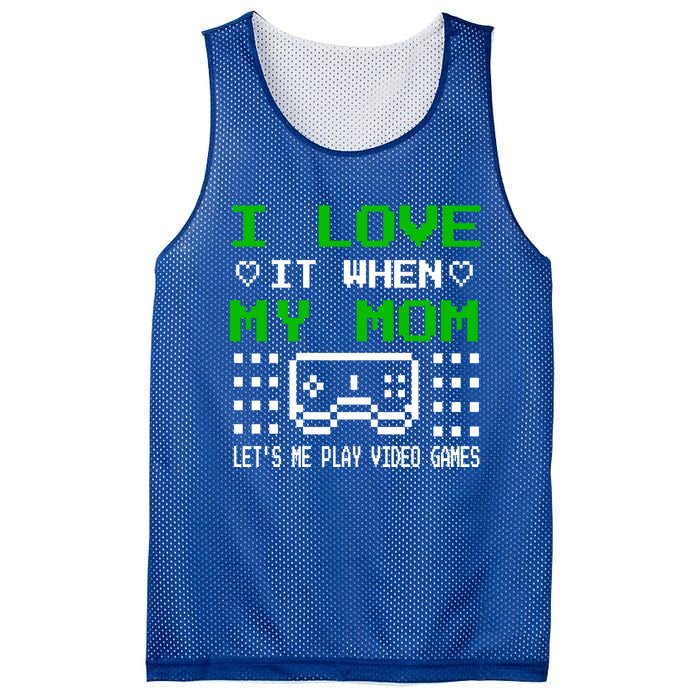 I Love My Mom Gamer N Video Games MotherS Day Gift Mesh Reversible Basketball Jersey Tank