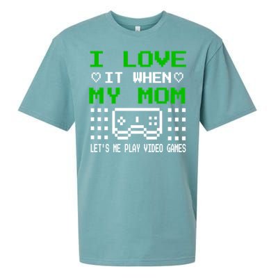 I Love My Mom Gamer N Video Games MotherS Day Gift Sueded Cloud Jersey T-Shirt