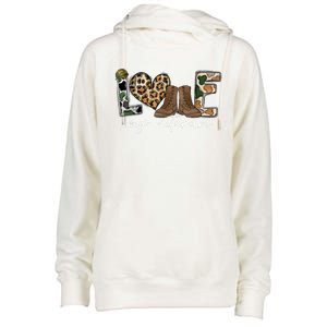 I Love My Veteran Camouflage Usa Flag Military Womens Funnel Neck Pullover Hood