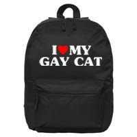 I Love My Cat Funny 16 in Basic Backpack