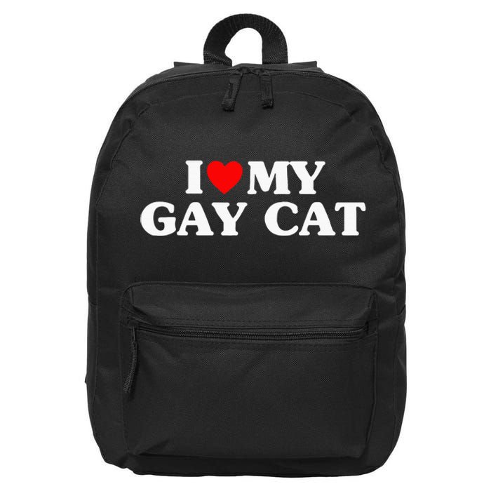 I Love My Cat Funny 16 in Basic Backpack