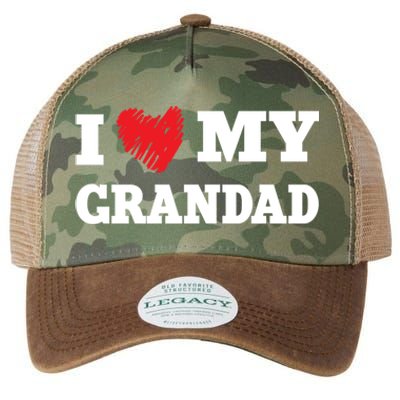 I Love My Grandad Favorite Family Member Valentines Gift Legacy Tie Dye Trucker Hat