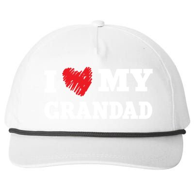 I Love My Grandad Favorite Family Member Valentines Gift Snapback Five-Panel Rope Hat