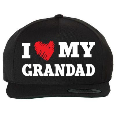 I Love My Grandad Favorite Family Member Valentines Gift Wool Snapback Cap