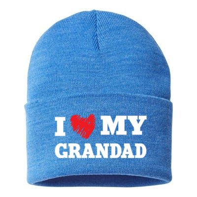 I Love My Grandad Favorite Family Member Valentines Gift Sustainable Knit Beanie