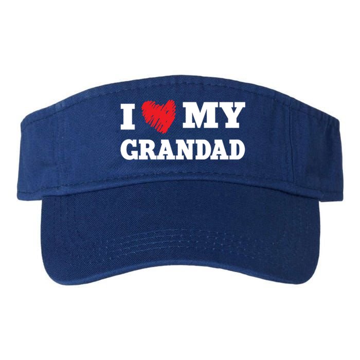 I Love My Grandad Favorite Family Member Valentines Gift Valucap Bio-Washed Visor