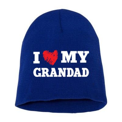 I Love My Grandad Favorite Family Member Valentines Gift Short Acrylic Beanie