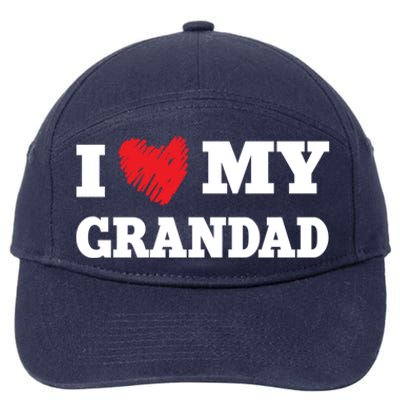 I Love My Grandad Favorite Family Member Valentines Gift 7-Panel Snapback Hat