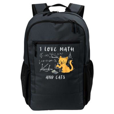 I Love Math And Cats Math Student Mathematician Math Teacher Daily Commute Backpack