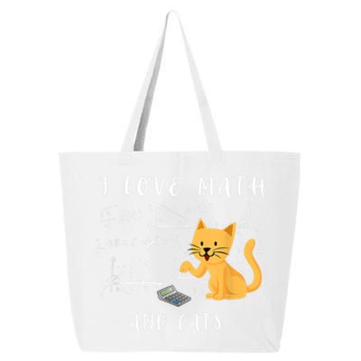 I Love Math And Cats Math Student Mathematician Math Teacher 25L Jumbo Tote