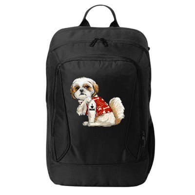 I Love Mom Tattoo Shih Tzu Mom Funny MotherS Day Gift City Backpack