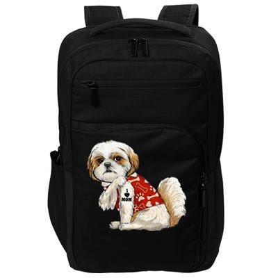 I Love Mom Tattoo Shih Tzu Mom Funny MotherS Day Gift Impact Tech Backpack