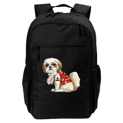 I Love Mom Tattoo Shih Tzu Mom Funny MotherS Day Gift Daily Commute Backpack