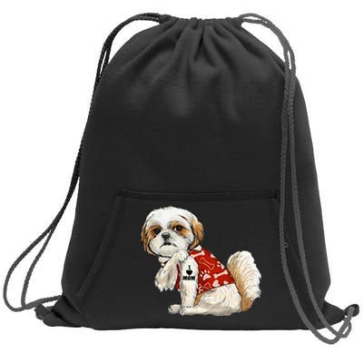 I Love Mom Tattoo Shih Tzu Mom Funny MotherS Day Gift Sweatshirt Cinch Pack Bag