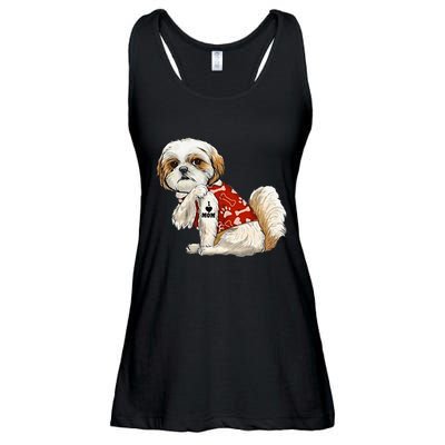 I Love Mom Tattoo Shih Tzu Mom Funny MotherS Day Gift Ladies Essential Flowy Tank