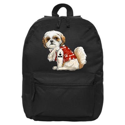 I Love Mom Tattoo Shih Tzu Mom Funny MotherS Day Gift 16 in Basic Backpack