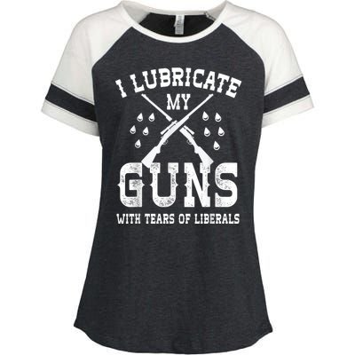 I Lubricate My Guns With Tears Of Liberals Enza Ladies Jersey Colorblock Tee