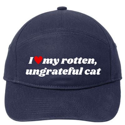 I Love My Rotten Ungrateful Cat 7-Panel Snapback Hat