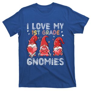 I Love My 1St Grade Gnomies Funny Valentine Heart Teacher Cute Gift T-Shirt