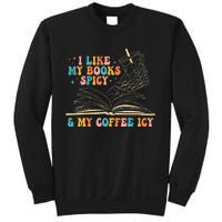 I Like My Books Spicy And My Coffee Icy Skeleton Hand Book Sweatshirt