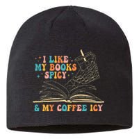 I Like My Books Spicy And My Coffee Icy Skeleton Hand Book Sustainable Beanie