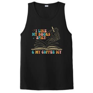 I Like My Books Spicy And My Coffee Icy Skeleton Hand Book PosiCharge Competitor Tank