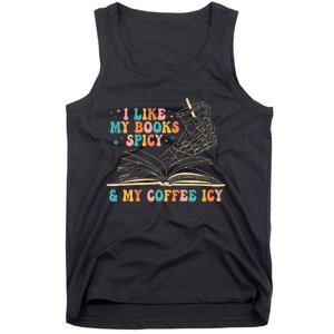 I Like My Books Spicy And My Coffee Icy Skeleton Hand Book Tank Top