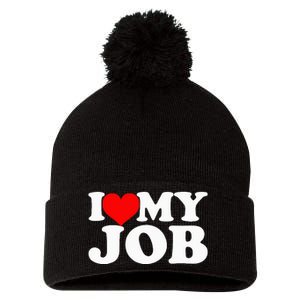 I Love My Job Pom Pom 12in Knit Beanie