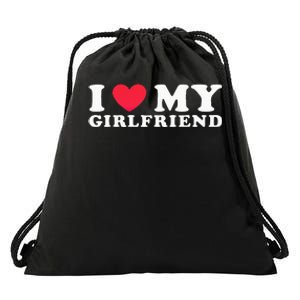 i love my girlfriend gf i heart my girlfriend gf Drawstring Bag