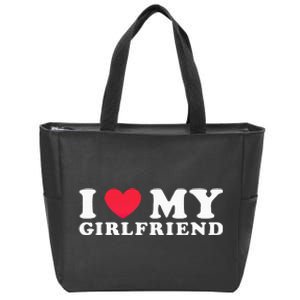 i love my girlfriend gf i heart my girlfriend gf Zip Tote Bag