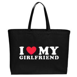 i love my girlfriend gf i heart my girlfriend gf Cotton Canvas Jumbo Tote