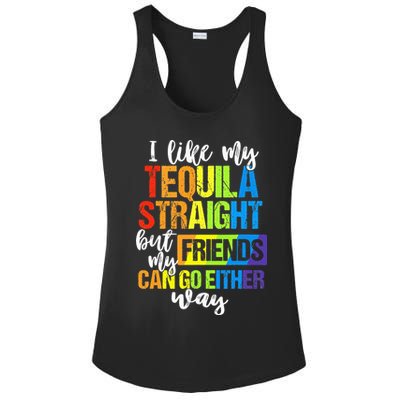 I Like My Tequila Straight But My Friends Can Go Either Way Ladies PosiCharge Competitor Racerback Tank