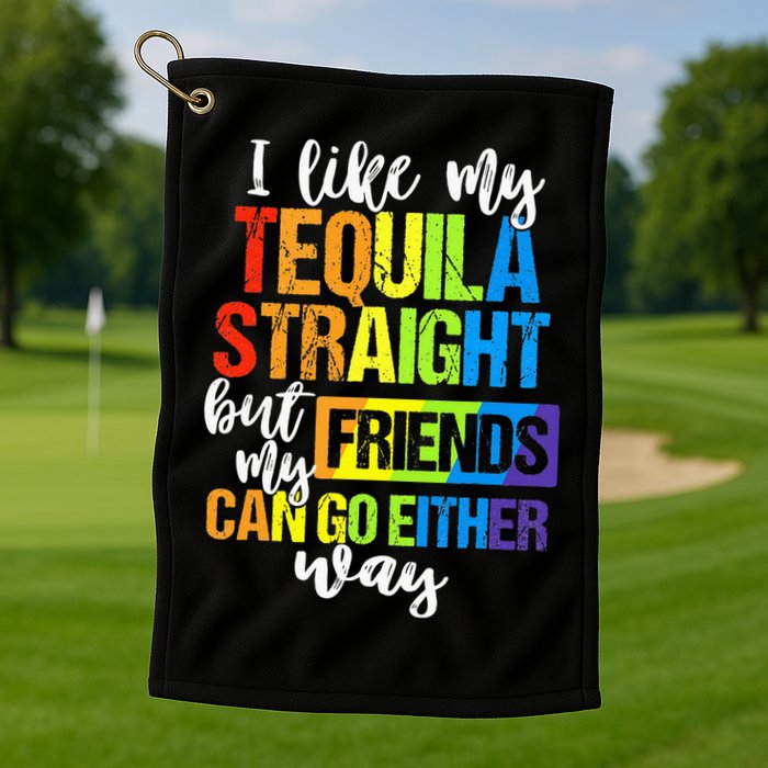 I Like My Tequila Straight But My Friends Can Go Either Way Golf Towel