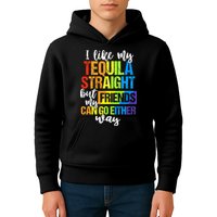 I Like My Tequila Straight But My Friends Can Go Either Way Kids Hoodie