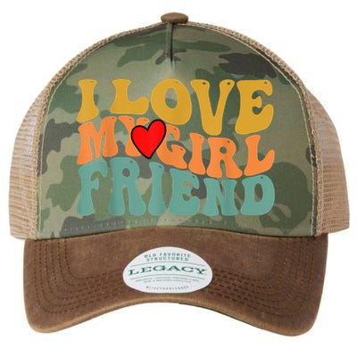 I Love My Girlfriend Red Heart Groovy Retro Legacy Tie Dye Trucker Hat