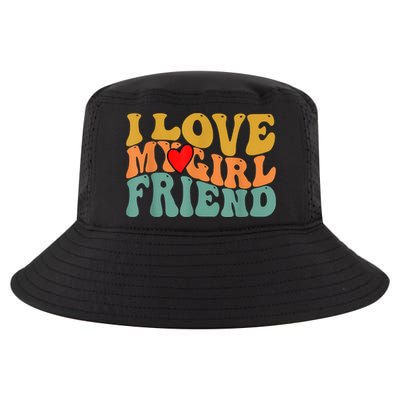 I Love My Girlfriend Red Heart Groovy Retro Cool Comfort Performance Bucket Hat