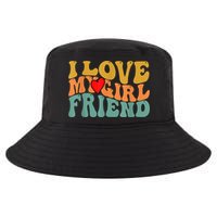 I Love My Girlfriend Red Heart Groovy Retro Cool Comfort Performance Bucket Hat
