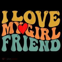 I Love My Girlfriend Red Heart Groovy Retro Flatbill Hat