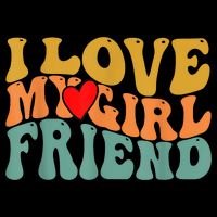 I Love My Girlfriend Red Heart Groovy Retro 16 in Basic Backpack