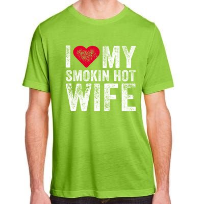 I Love My Smokin Hot Wife Red Heart Love Funny Vintage Retro Gift Adult ChromaSoft Performance T-Shirt