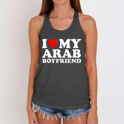 I Love My Arab Boyfriend I Heart My Hot Boyfriend Gf Women's Knotted Racerback Tank