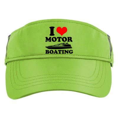 I Love Motor Boating Funny Boater Adult Drive Performance Visor